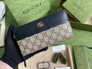 456117-1 Replica Gucci GG Marmont zip around wallet small leather goods for women