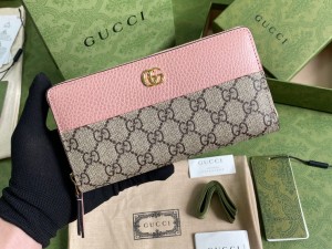 456117-4 Gucci Replica GG Marmont zip around wallet small leather goods for women