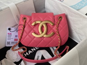 AS4609-2 Chanel Replica 24 Cruise Small Messenger Bag Lambskin & Gold-Tone Metal Womens Shoulder bags