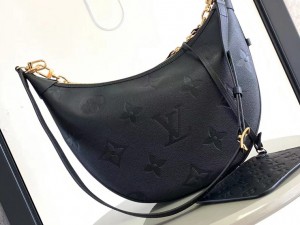 M46725 Replica Louis Vuitton Loop Hobo Monogram Empriente leather Womens Shoulder Bag Black