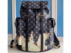 M46805 Replica Louis Vuitton Christopher MM Monogram Bleach Coated Canvas Mens Bag Backpack