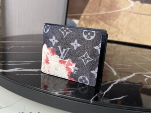 M82827 Replica Louis Vuitton Pocket Organizer Monogram Bleach coated canvas Wallet For Men